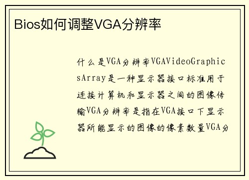 Bios如何调整VGA分辨率
